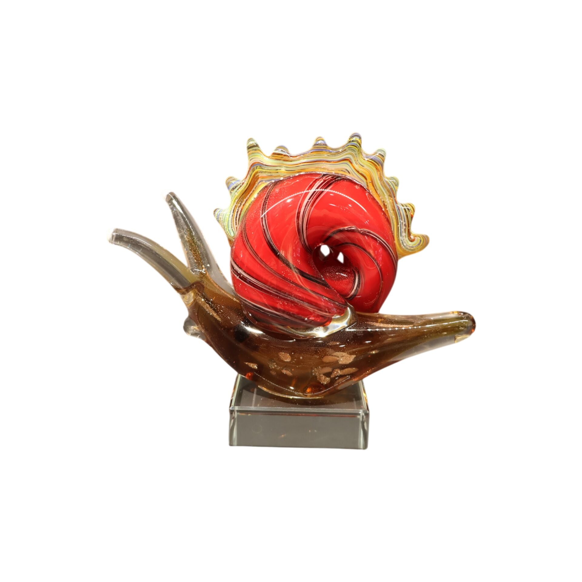 Snail Red Glass Decor