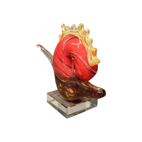 Snail Red Glass Decor
