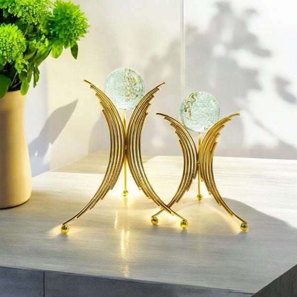 Melek Kristal İkili Küre Gold