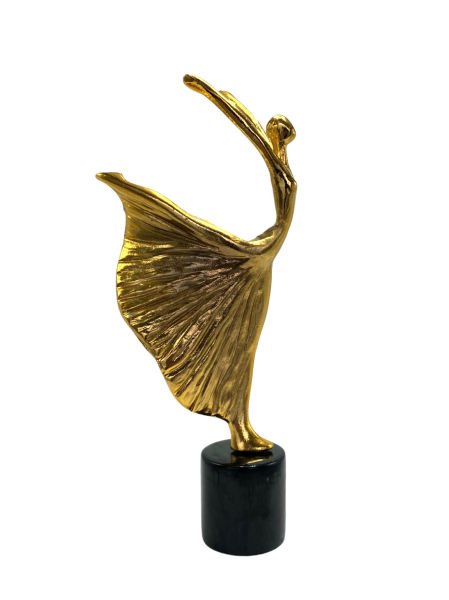 Balerin Mermer Ayaklı Aksesuar Gold