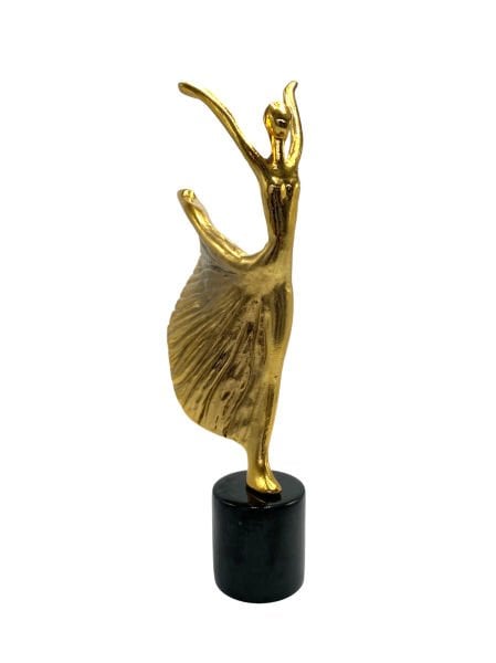 Balerin Mermer Ayaklı Aksesuar Gold