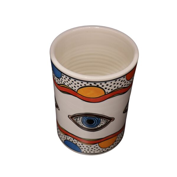 Göz Desen Silindir Saksı Büyük