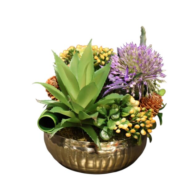 Kare Desen Saksı Eskitme Sukulent