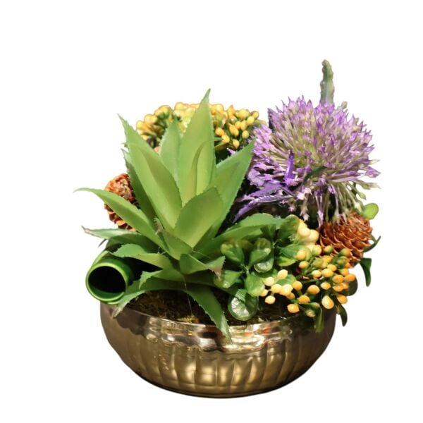 Kare Desen Saksı Eskitme Sukulent