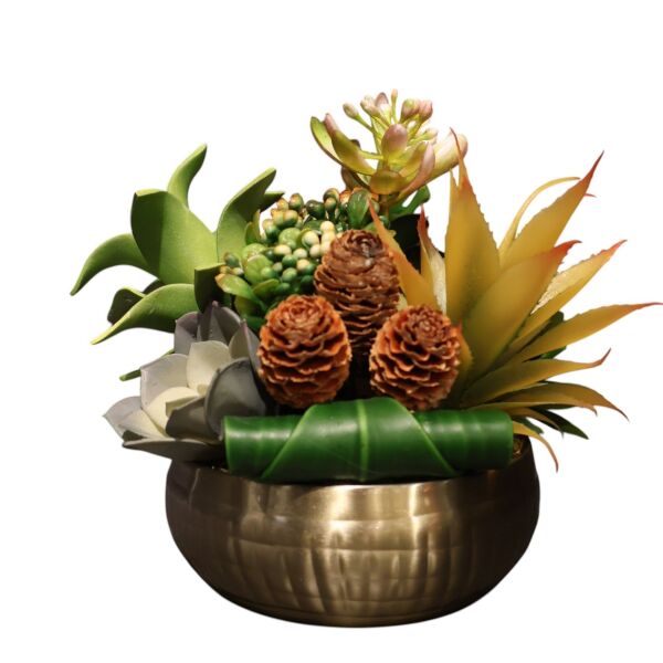 Kare Desen Saksı Eskitme Sukulent Eskitme