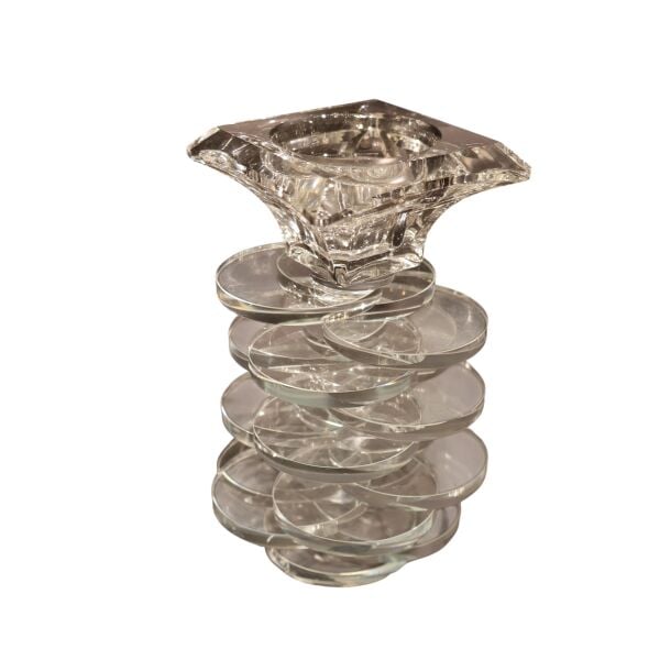 Pullu Mini 2'li Şamdan Şeffaf