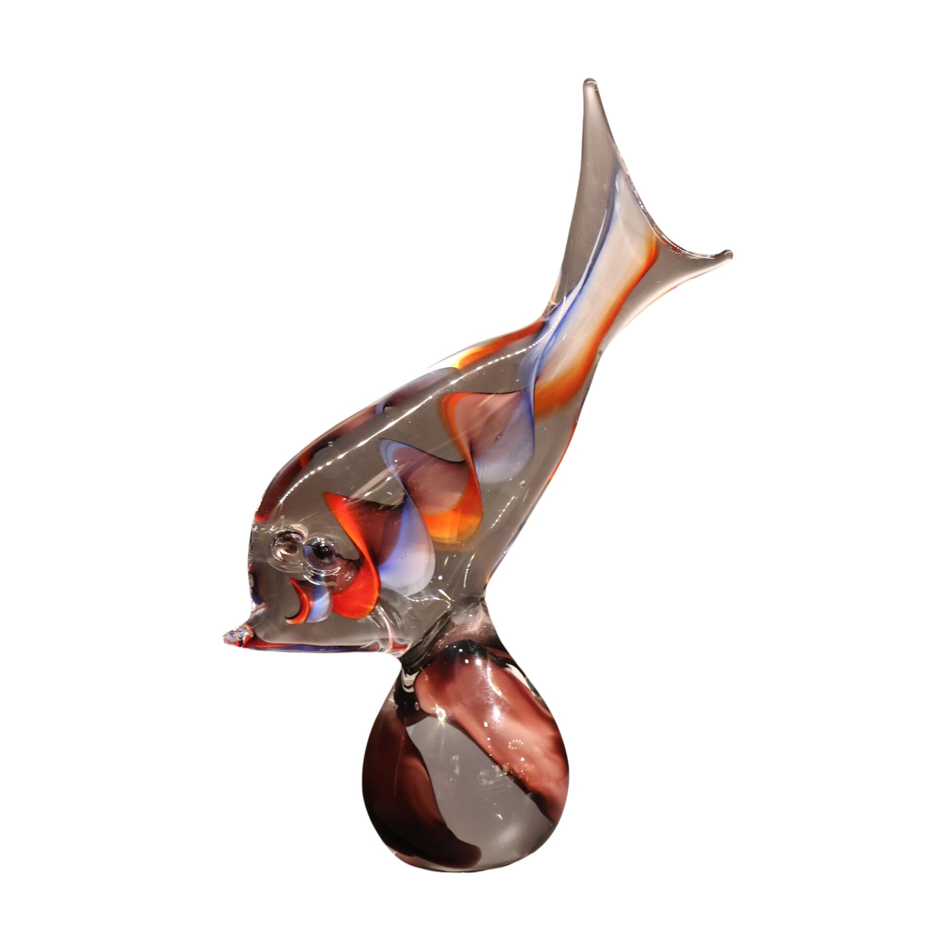 Kırmızı Mavi Kaideli Cam Balık