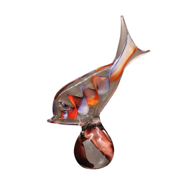 Kırmızı Mavi Kaideli Cam Balık