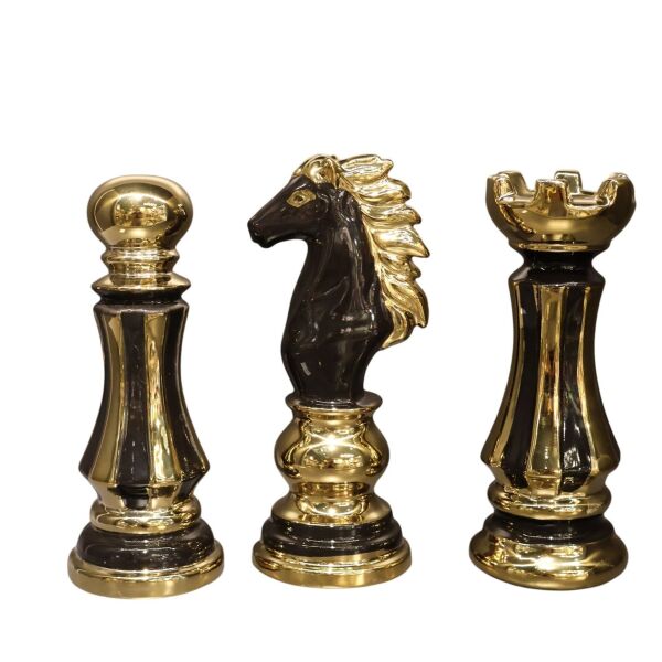 Gold Siyah Üçlü Satranç