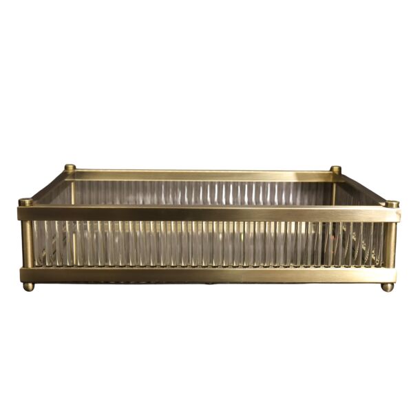 Lujo Cam Çubuklu Dikdörtgen Tepsi Eskitme