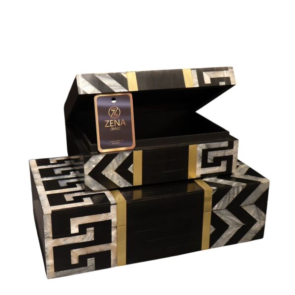 2'li Kemik Kutu Zigzag Desen