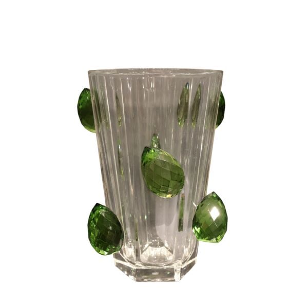 Yeşil Kristal Detaylı Vazo