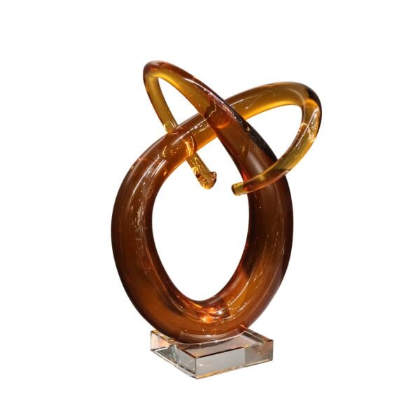 Cam Düğüm Dekor Düz Kahve