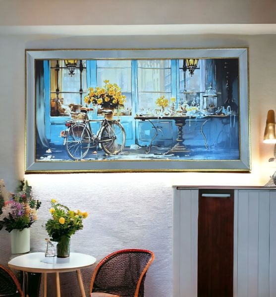 Ayna Çerçeveli Bisiklet ve Kafe Tablo 70x130 CM