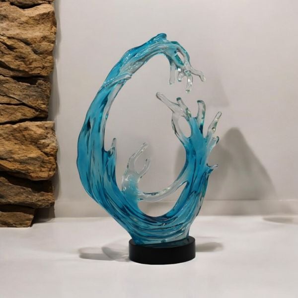 Wevefrom Clear Resin Blue Dekor 47X14X65 CM