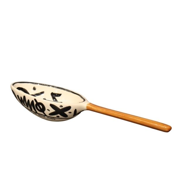 Afrika Desen Kaşık Çerezlik  Beyaz Kahve