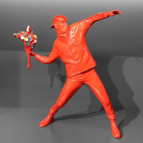 Banksy Red flover bomber (after)