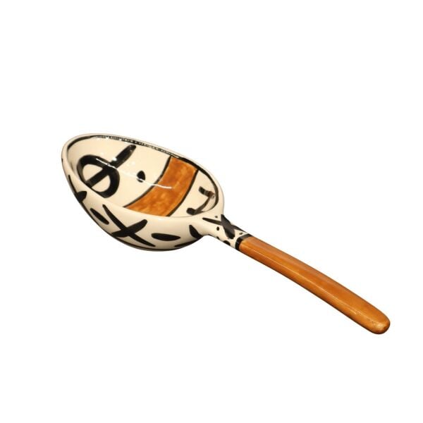 Afrika Desen Kahve Şeritli Kaşık Çerezlik