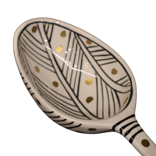 Nude Kaşık Çerezlik Yaprak Çizgi Desen