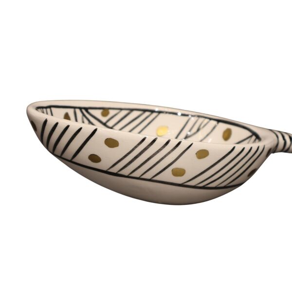 Nude Kaşık Çerezlik Yaprak Çizgi Desen