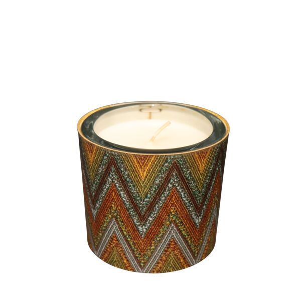 Deri Zigzag Desenli Mum Taba Kahve Turkuaz Taba