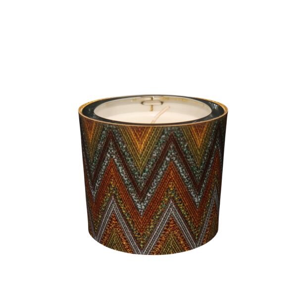 Deri Zigzag Desenli Mum Taba Kahve Turkuaz Taba