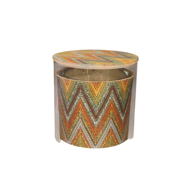 Deri Zigzag Desenli Mum Taba Kahve Turkuaz Taba