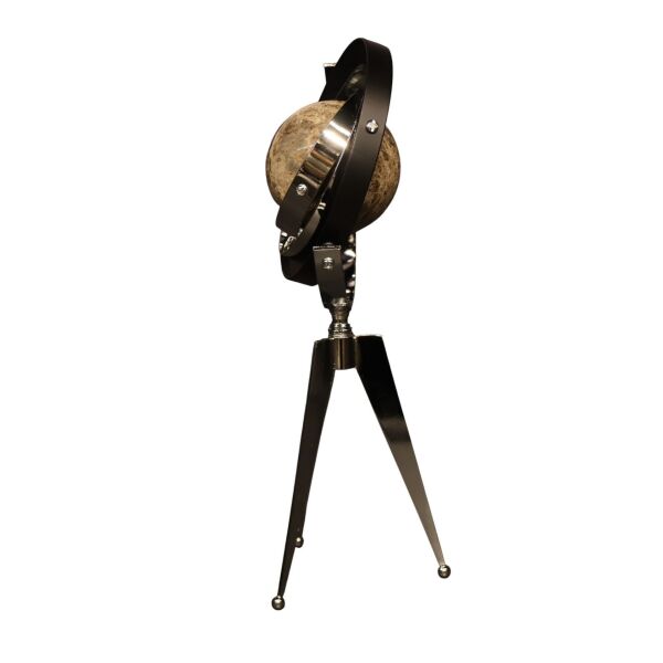 Üç Ayaklı Mermer Küre Obje Gümüş