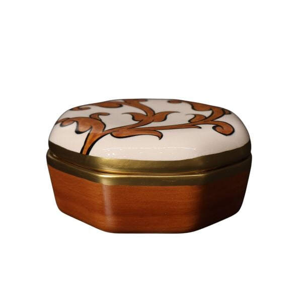 Sekizgen Kapaklı Kutu Taba Desenli