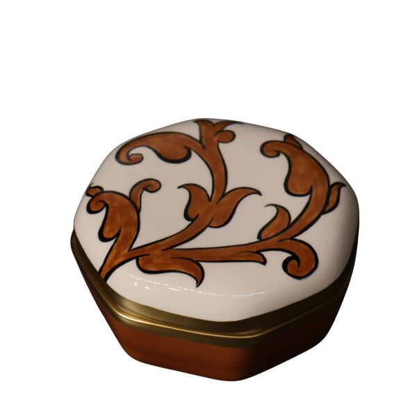 Sekizgen Kapaklı Kutu Taba Desenli