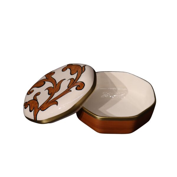 Sekizgen Kapaklı Kutu Taba Desenli