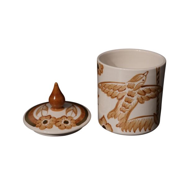 Kuş desenli Silindir Küp