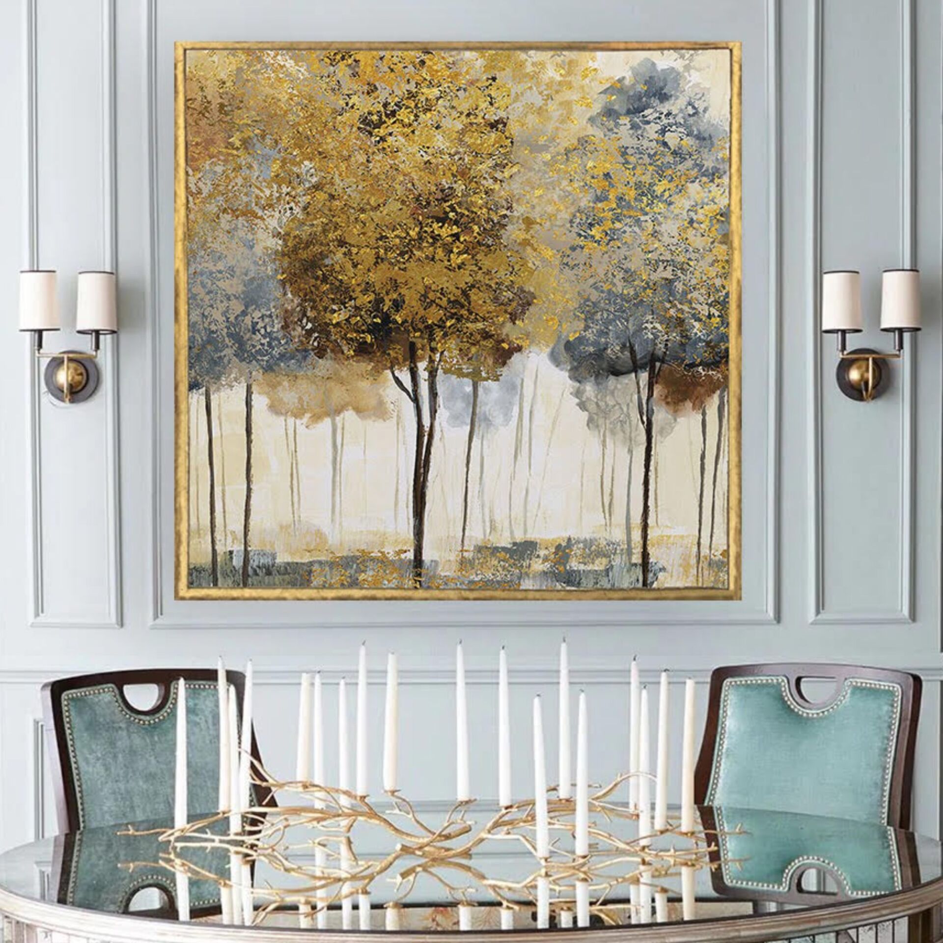 Sonbahar Ağaç Manzara Doku İşlemli Tablo