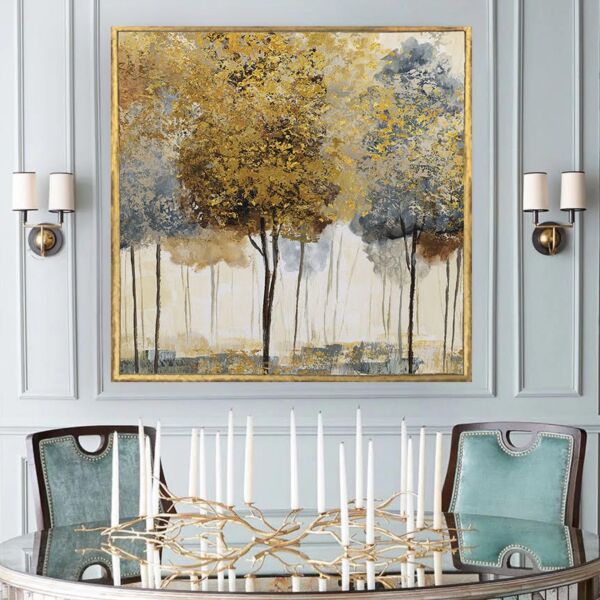 Sonbahar Ağaç Manzara Doku İşlemli Tablo