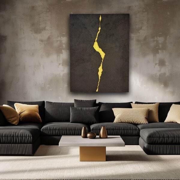 Siyah Detay Doğal İz Kabartma Tablo