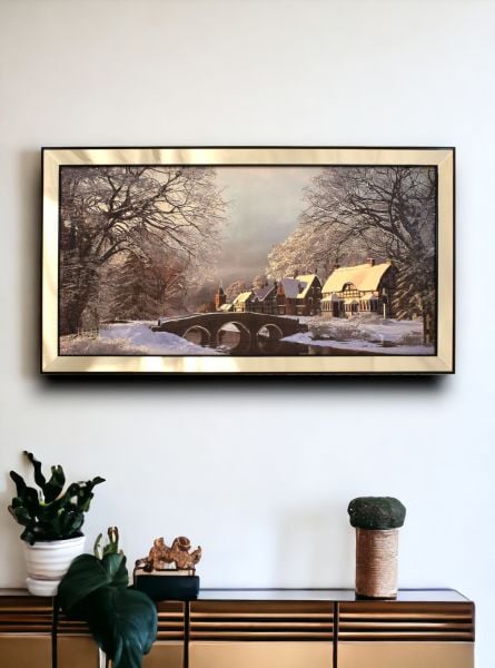 Ayna Çerçeveli Kış Manzara Tablo 70x130 CM