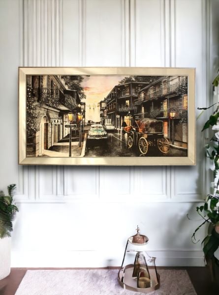 Ayna Çerçeveli Cadde Tablo 70x130 CM