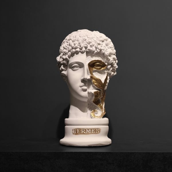 Çiçekli Gold Hermes Büst