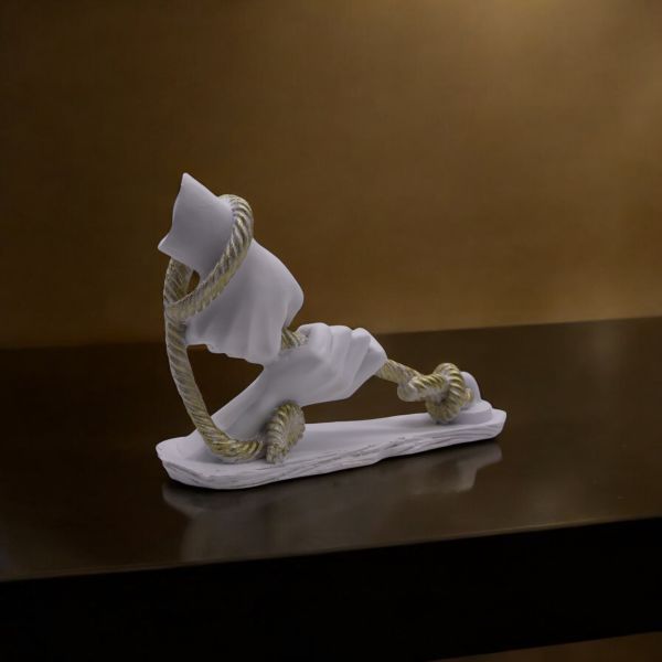 Halat Tutan El Biblo Beyaz Gold 34x25 CM