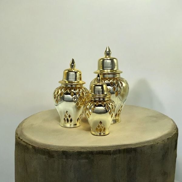Delikli Üçlü Küp Gold