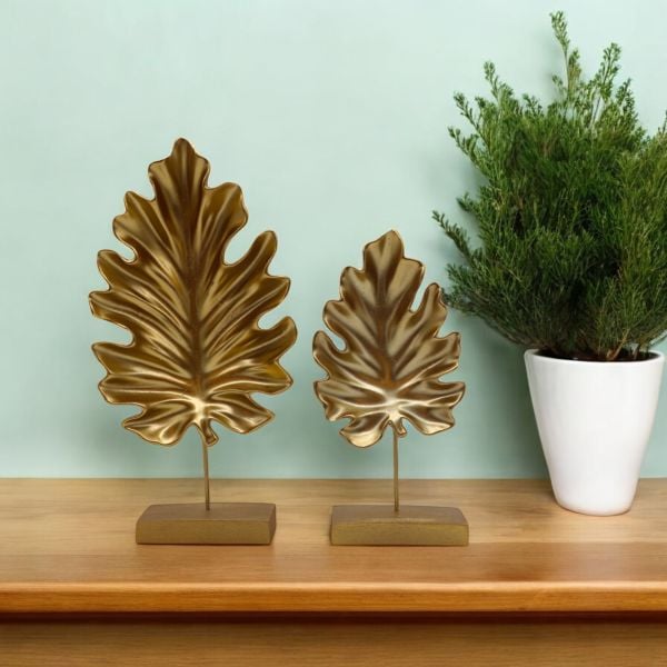 Dekoratif Yaprak İkili Gold