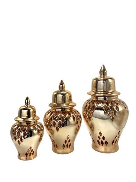 Delikli Üçlü Küp Bronz