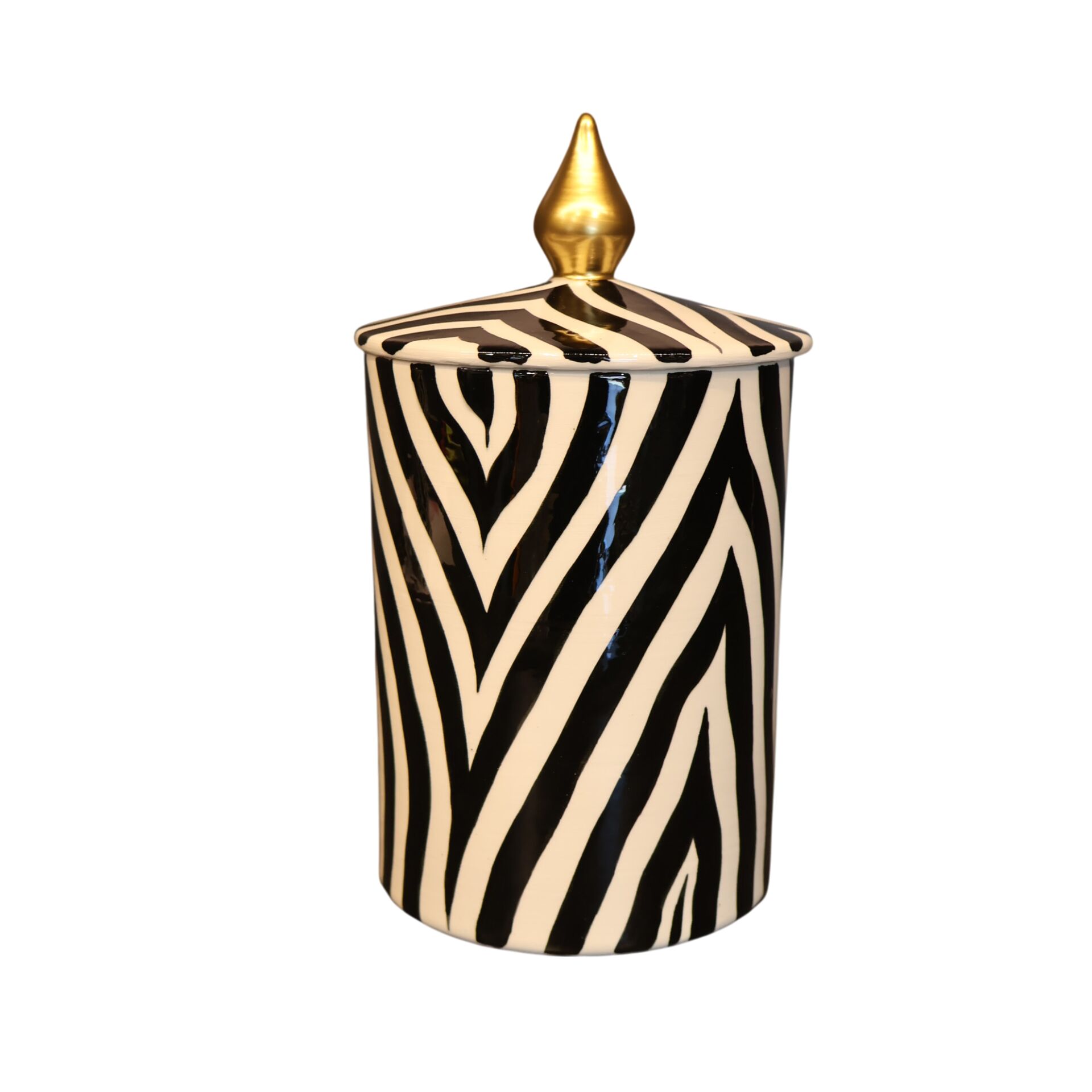 Zebra Desen Silindir Küp Orta Boy