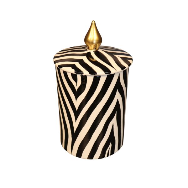 Zebra Desen Silindir Küp Orta Boy