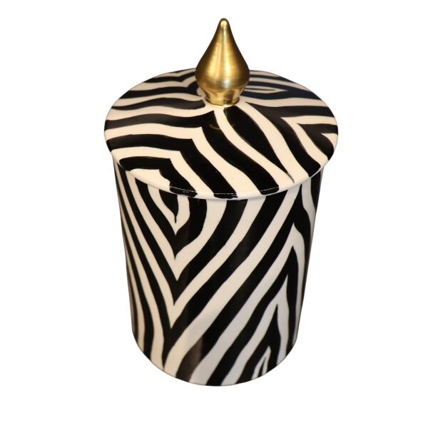 Zebra Desen Silindir Küp Orta Boy