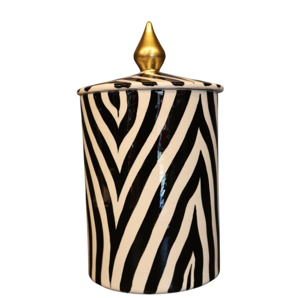 Zebra Desen Silindir Küp Orta Boy