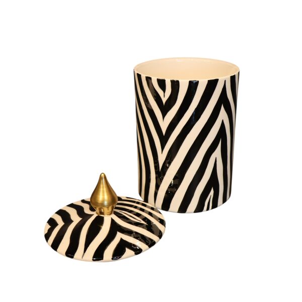 Zebra Desen Silindir Küp Orta Boy