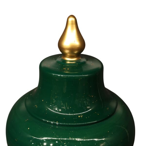 Küçük Yaldızlı Minare Kapak Yayvan Küp Yeşil