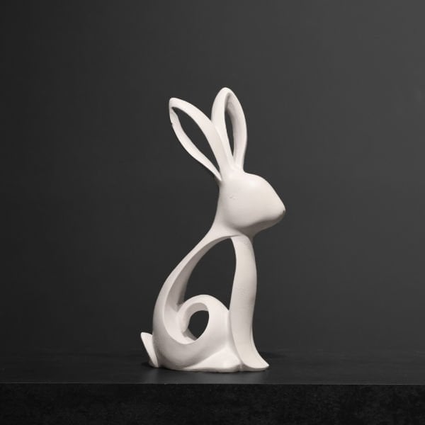 Soyut Tavşan Biblo Beyaz 26x12 CM