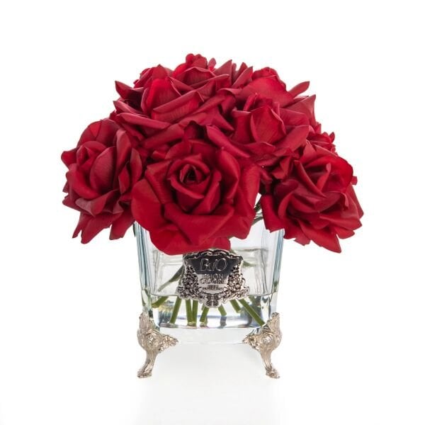 Pirinç Ayaklı Cam Silver 13 Gül Kırmızı Luxury Home Perfume